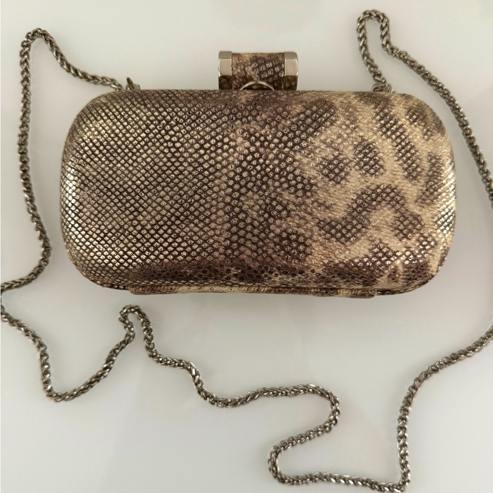 Halston Heritage Leather Minaudière Box Clutch